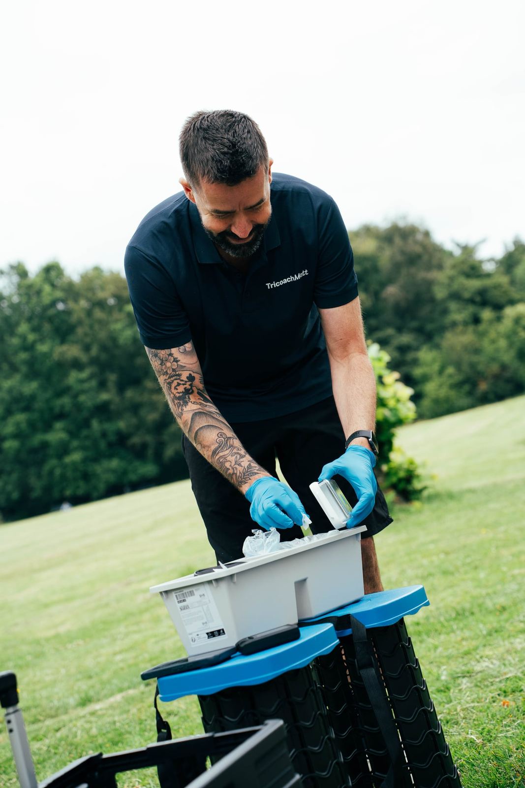On-location testing setup at an athlete's own track